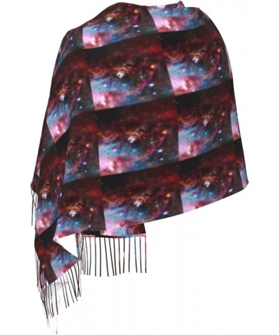 Stars Pattern Ultra Soft Fringed Scarf - Stylish Printed Design - Warm And Cozy Winter Accessory Space With Cluster $18.60 Sc...