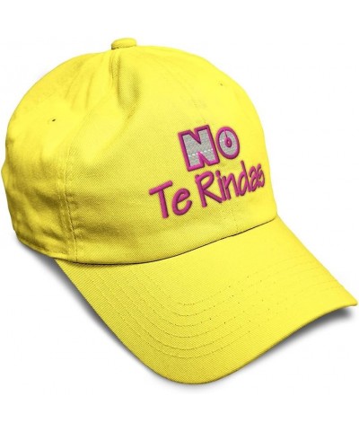 Soft Baseball Cap No Te Rindas Cotton Dad Hats for Men & Women Yellow $17.39 Baseball Caps