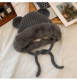 Men Women Fuzzy Lined Knitted Hat Comfy Soft Winter Warm Slouch Skully Hat Running Cycling Skiing Snow Cap Grey $7.12 Skullie...