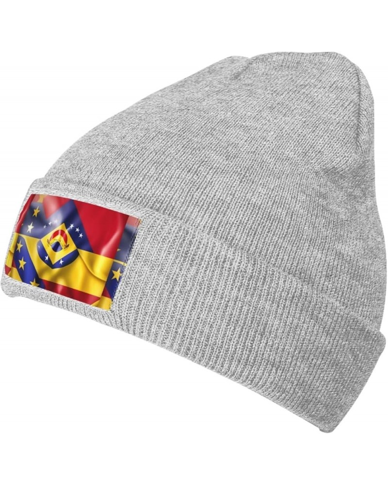 Flag of Venezuela Print Knitted Hat Adult Beanie Hat,Elastic Brimless Cap, Doudou Hat Christmas,Birthdays Gray $8.96 Skullies...