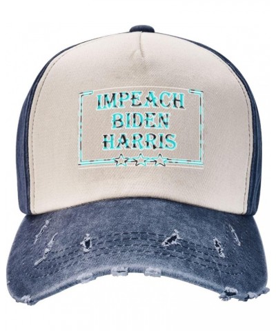 Impeach Biden Harris Upgrade Your Style with Funny Adjustable Cotton Baseball Caps for Men and Women Navy Blue $13.76 Basebal...