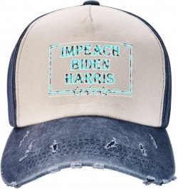 Impeach Biden Harris Upgrade Your Style with Funny Adjustable Cotton Baseball Caps for Men and Women Navy Blue $13.76 Basebal...