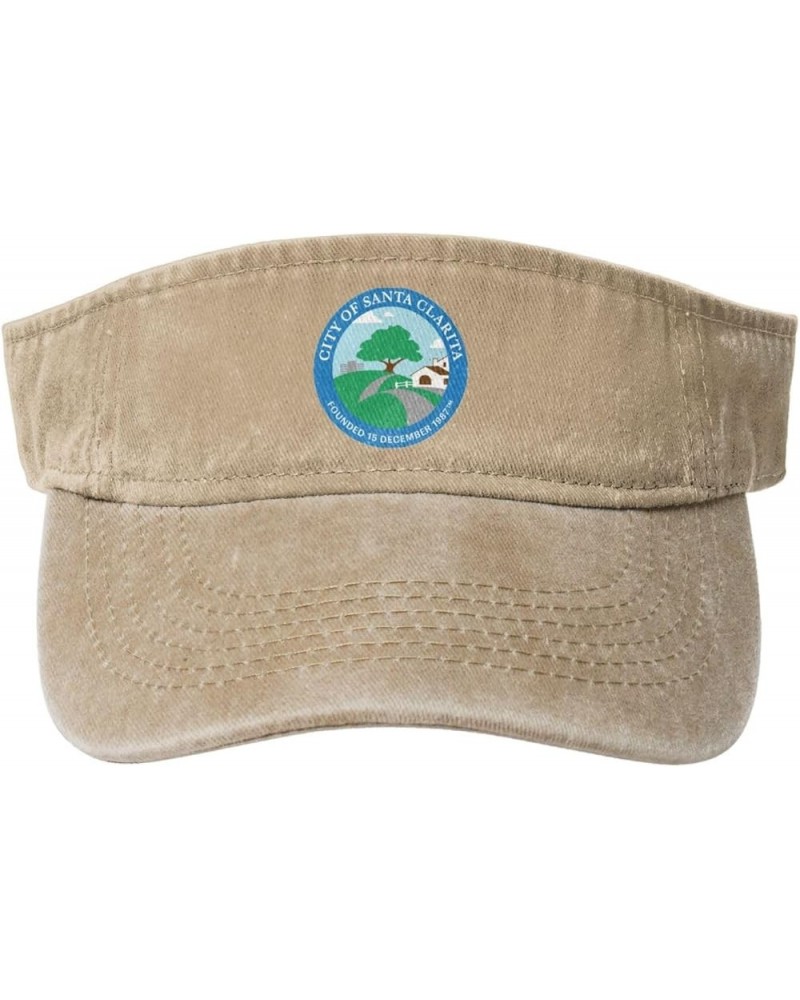 Seal of Santa Clarita, California Sun Visor Hats for Women Men Adjustable Sports Sun Hats Cotton Golf Cap Natural $13.11 Visors