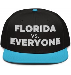 Florida vs Everyone Hat (Embroidered Wool Blend Snapback Cap) Aqua Blue / Black / Black $15.31 Baseball Caps