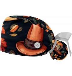 Thanksgiving Pattern Working Cap with Button Longhair Adjustable Working Hat Ponytail Holder 2 Pcs Tie Back Hat Color 7 $11.8...