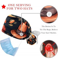 Thanksgiving Pattern Working Cap with Button Longhair Adjustable Working Hat Ponytail Holder 2 Pcs Tie Back Hat Color 7 $11.8...