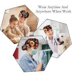 Thanksgiving Pattern Working Cap with Button Longhair Adjustable Working Hat Ponytail Holder 2 Pcs Tie Back Hat Color 7 $11.8...