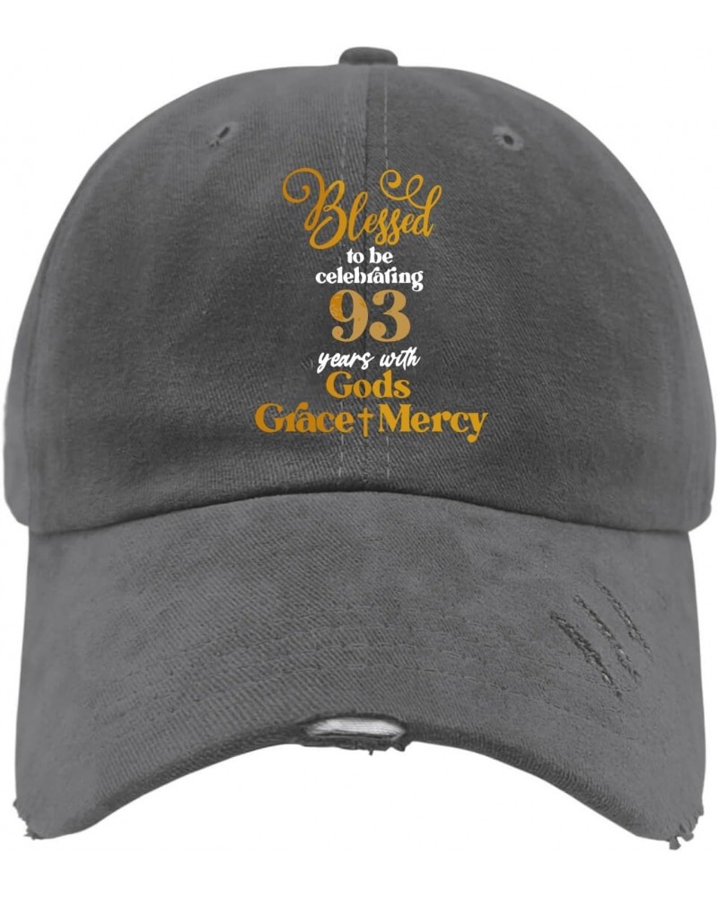 93 Years with Gods Grace Mercy Sun Hat Cute Hat Dark Grey Hats for Women Gifts for Her Cool Caps $9.45 Sun Hats