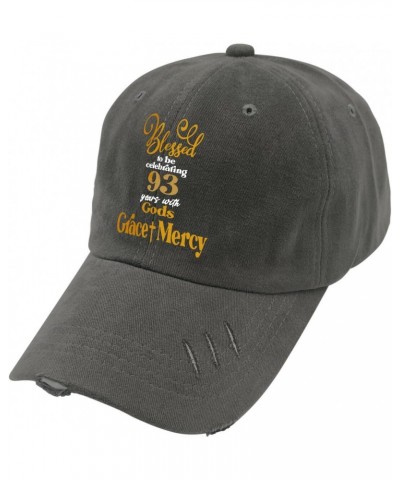 93 Years with Gods Grace Mercy Sun Hat Cute Hat Dark Grey Hats for Women Gifts for Her Cool Caps $9.45 Sun Hats