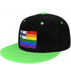 Finland Rainbow Flag Snapback Hat for Men Women Baseball Cap Trucker Flat Bill Hats Dad Caps Green $9.94 Baseball Caps