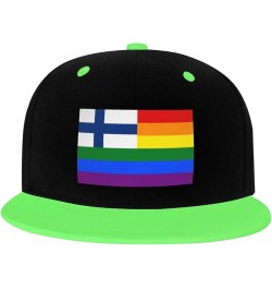 Finland Rainbow Flag Snapback Hat for Men Women Baseball Cap Trucker Flat Bill Hats Dad Caps Green $9.94 Baseball Caps