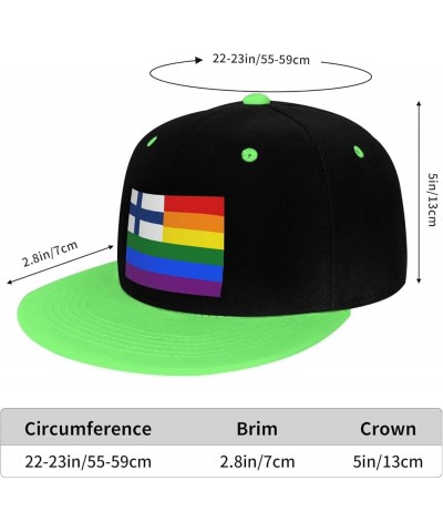 Finland Rainbow Flag Snapback Hat for Men Women Baseball Cap Trucker Flat Bill Hats Dad Caps Green $9.94 Baseball Caps