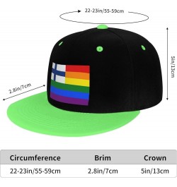 Finland Rainbow Flag Snapback Hat for Men Women Baseball Cap Trucker Flat Bill Hats Dad Caps Green $9.94 Baseball Caps