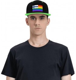 Finland Rainbow Flag Snapback Hat for Men Women Baseball Cap Trucker Flat Bill Hats Dad Caps Green $9.94 Baseball Caps