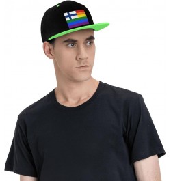 Finland Rainbow Flag Snapback Hat for Men Women Baseball Cap Trucker Flat Bill Hats Dad Caps Green $9.94 Baseball Caps