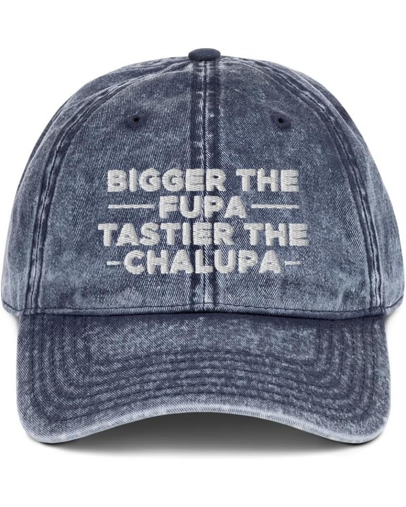 Bigger The FUPA Tastier The Chalupa Hat (Embroidered Vintage Cotton Twill Cap) Navy $21.94 Baseball Caps