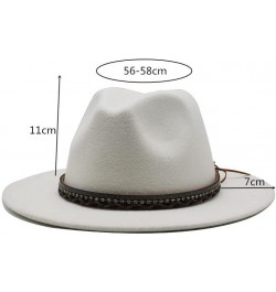 Autumn and Winter Lovers' Big Brim Jazz Hat, Ethnic Style Wool Top Hat Luopan Caps & Hats Rose Red $23.02 Fedoras