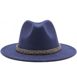 Autumn and Winter Lovers' Big Brim Jazz Hat, Ethnic Style Wool Top Hat Luopan Caps & Hats Rose Red $23.02 Fedoras