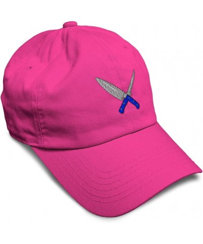 Soft Baseball Cap Cooking Knives Utensils Embroidery Cotton Dad Hats for Men & Women Hot Pink Design Only $12.00 Baseball Caps