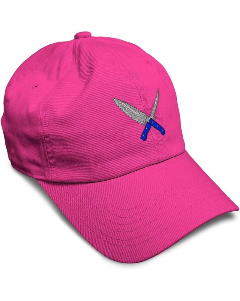 Soft Baseball Cap Cooking Knives Utensils Embroidery Cotton Dad Hats for Men & Women Hot Pink Design Only $12.00 Baseball Caps