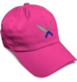 Soft Baseball Cap Cooking Knives Utensils Embroidery Cotton Dad Hats for Men & Women Hot Pink Design Only $12.00 Baseball Caps