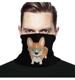 Corgi with Glasses Face Mask Unisex Neck Gaiter Seamless Face Cover Scarf Bandanas with Drawstring for Cycling Hiking, nuijfs...