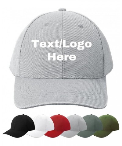 Custom Baseball Cap for Men Women Add Your Text Logo Photo Personalized Gifts Grey $9.68 Baseball Caps