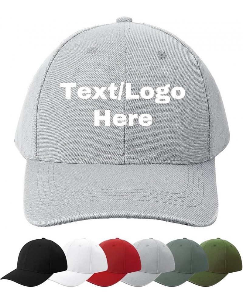 Custom Baseball Cap for Men Women Add Your Text Logo Photo Personalized Gifts Grey $9.68 Baseball Caps