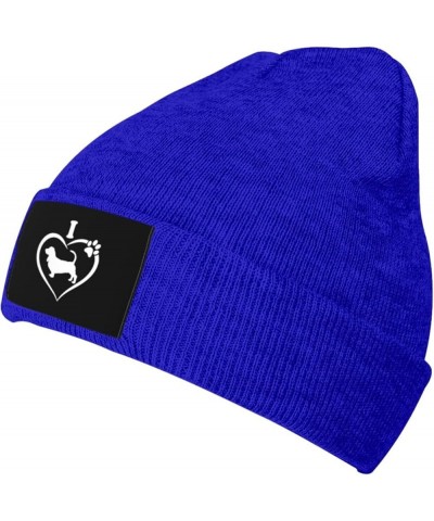 I Love My Basset Hound Knit Beanie Men Women Winter Warm Knit Beanie Black Blue $13.10 Skullies & Beanies