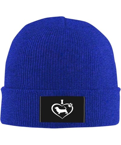 I Love My Basset Hound Knit Beanie Men Women Winter Warm Knit Beanie Black Blue $13.10 Skullies & Beanies