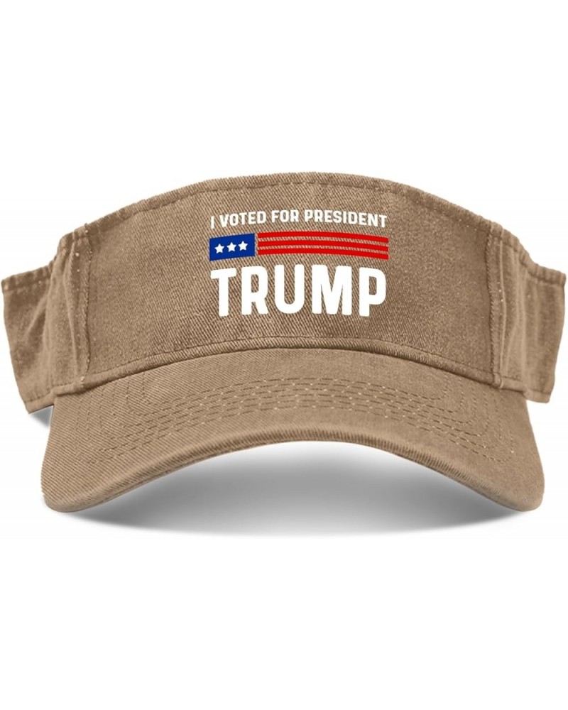 Visor Caps Sun Visor for Men Ponytail Hat with Designs Presidents Day Golf Cap Pigment Khaki $11.99 Visors