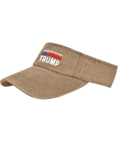 Visor Caps Sun Visor for Men Ponytail Hat with Designs Presidents Day Golf Cap Pigment Khaki $11.99 Visors