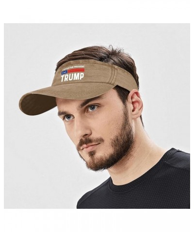 Visor Caps Sun Visor for Men Ponytail Hat with Designs Presidents Day Golf Cap Pigment Khaki $11.99 Visors