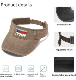 Visor Caps Sun Visor for Men Ponytail Hat with Designs Presidents Day Golf Cap Pigment Khaki $11.99 Visors