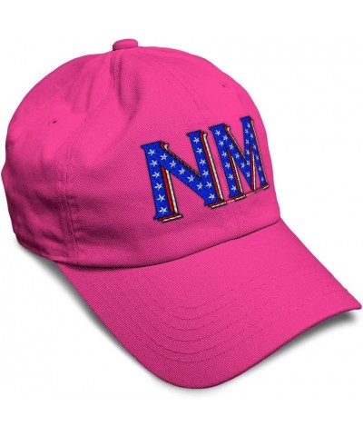 Soft Baseball Cap New Mexico Blue Flag Stars Love State Dad Hats for Men and Women Hot Pink Design Only $14.57 Baseball Caps