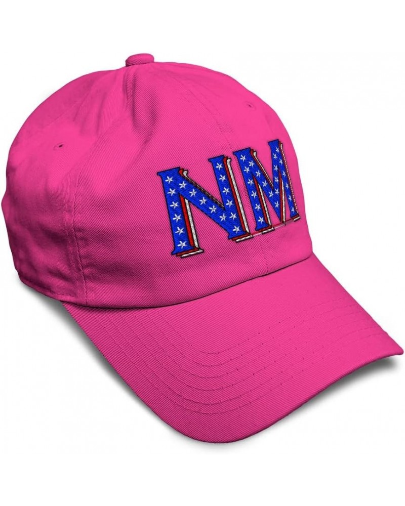 Soft Baseball Cap New Mexico Blue Flag Stars Love State Dad Hats for Men and Women Hot Pink Design Only $14.57 Baseball Caps