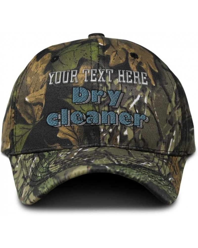 Camo Baseball Cap Dry Cleaner Cotton Hunting Dad Hats for Men & Women Forest Tree Green Personalized Text Here $15.59 Basebal...