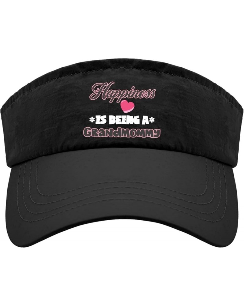 Happiness is Being's A Grandmommy Hat Sun Visor for Men Sun Visor Sun Cap Allblack $11.18 Visors