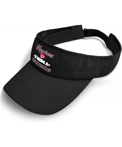 Happiness is Being's A Grandmommy Hat Sun Visor for Men Sun Visor Sun Cap Allblack $11.18 Visors