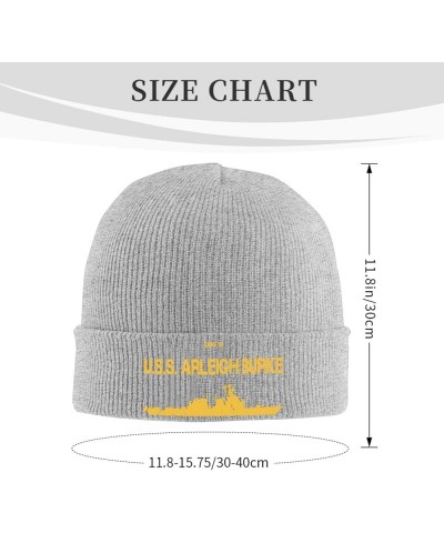 DDG 51 USS Arleigh Burke Unisex Beanie Cap Winter Skull Cap Knitted Hat Slouchy Knit Hat Knitted Pullover Cap Gray $13.55 Sku...