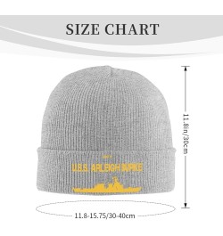 DDG 51 USS Arleigh Burke Unisex Beanie Cap Winter Skull Cap Knitted Hat Slouchy Knit Hat Knitted Pullover Cap Gray $13.55 Sku...