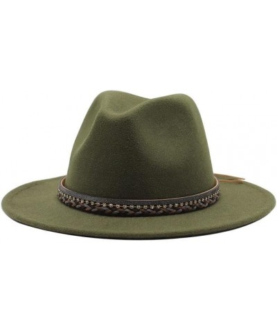 Autumn and Winter Lovers' Big Brim Jazz Hat, Ethnic Style Wool Top Hat Luopan Caps & Hats Treasure Blue $23.02 Fedoras