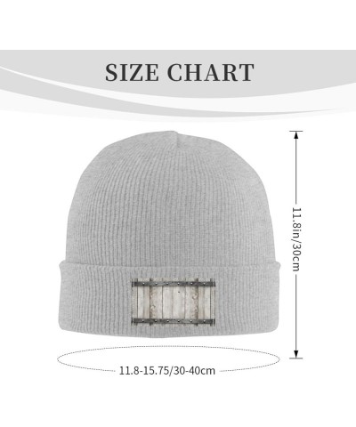 Barn Door1 Print Slouchy Beanie for Men Women Hip-Hop Soft Lightweight Running Beanie Adult Hats Gray $10.07 Skullies & Beanies