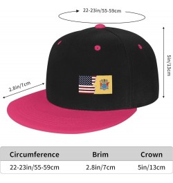 Ripped Style American and Flag of New Jersey Snapback Hat Flat Bill Hat Baseball Cap for Men Women Flat Brim Hats Pink $13.18...