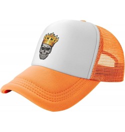 Skull King Golden Crown with Men & Women Baseball Cap, Vintage Adult Hats Adjustable Trucker Cap Orange $9.50 Baseball Caps