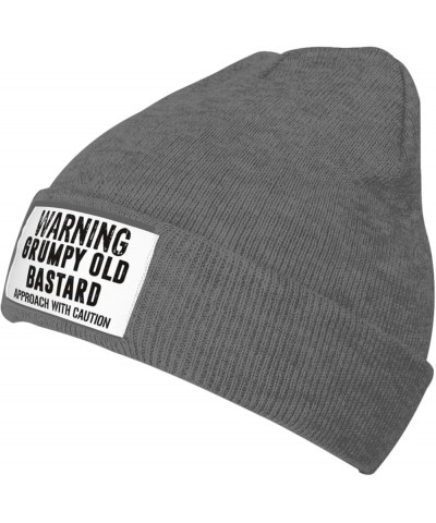 Warning Grumpys Old Bastards Approachs with Caution Vintage Beanie Hat Women Knitted Warm Hat Men Knit Skull Cap Deep Heather...