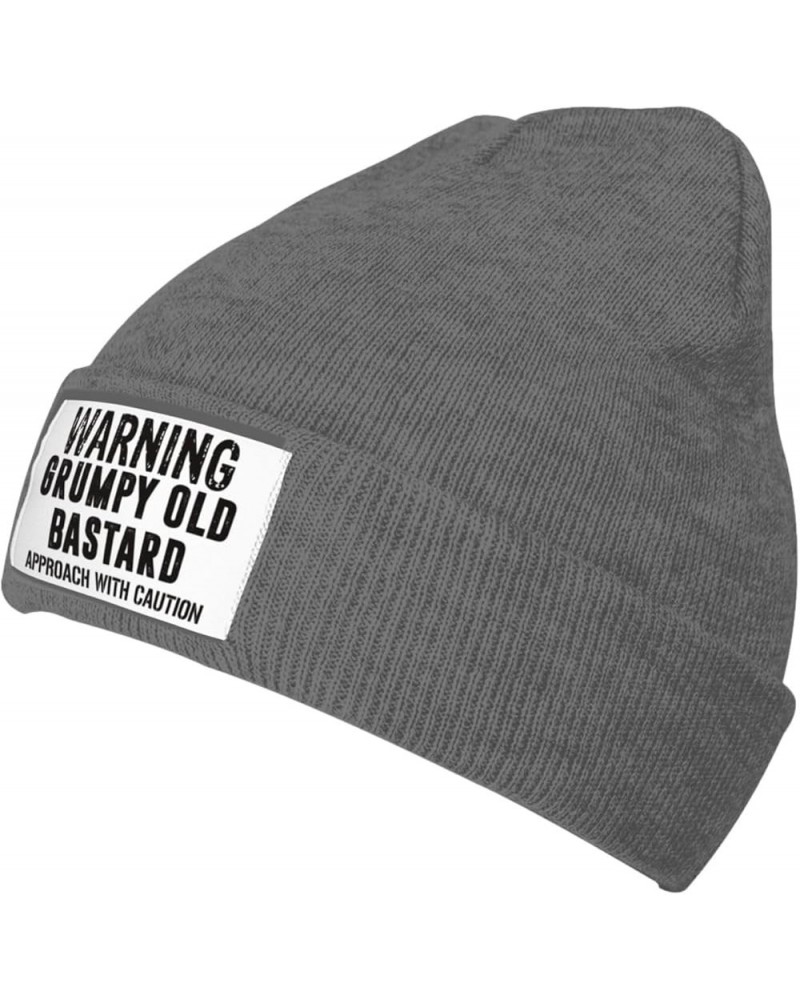 Warning Grumpys Old Bastards Approachs with Caution Vintage Beanie Hat Women Knitted Warm Hat Men Knit Skull Cap Deep Heather...