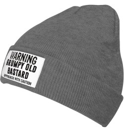 Warning Grumpys Old Bastards Approachs with Caution Vintage Beanie Hat Women Knitted Warm Hat Men Knit Skull Cap Deep Heather...