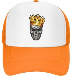 Skull King Golden Crown with Men & Women Baseball Cap, Vintage Adult Hats Adjustable Trucker Cap Orange $9.50 Baseball Caps