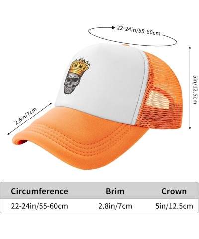 Skull King Golden Crown with Men & Women Baseball Cap, Vintage Adult Hats Adjustable Trucker Cap Orange $9.50 Baseball Caps